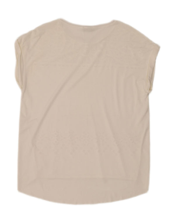 Zara Womens Blouse Top UK 14 Moyen Blanc Floral