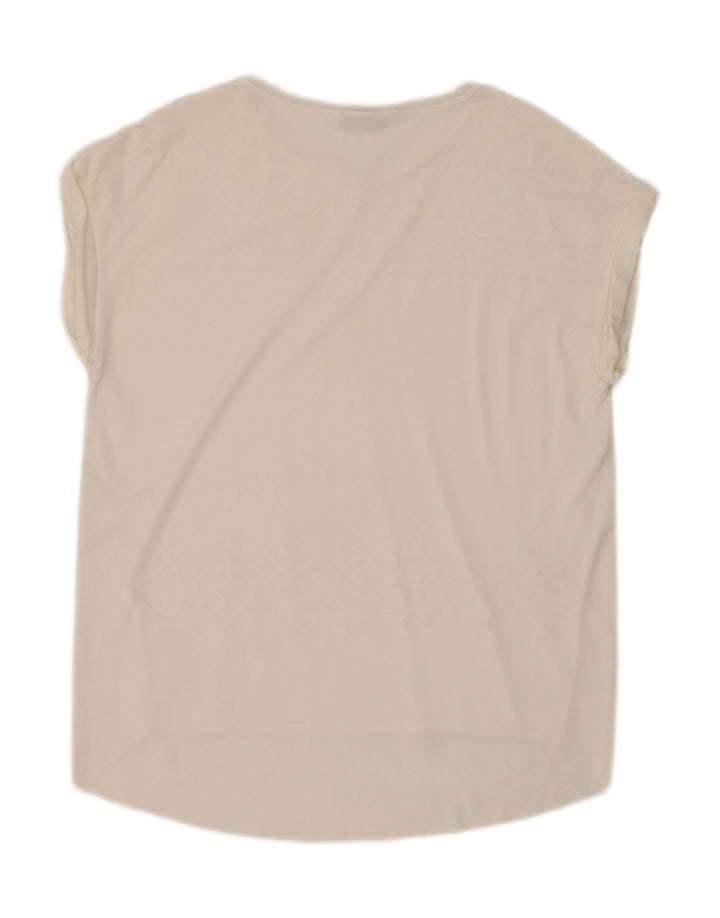 Zara Womens Blouse Top UK 14 Moyen Blanc Floral