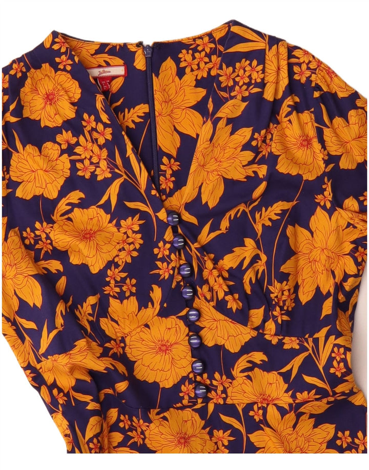 JOE BROWNS Robe trapèze pour femme UK 10 Petit coton floral bleu