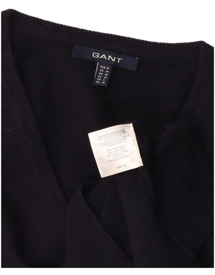 Gant Pull col en V pour femme UK 44 Laine noire moyenne