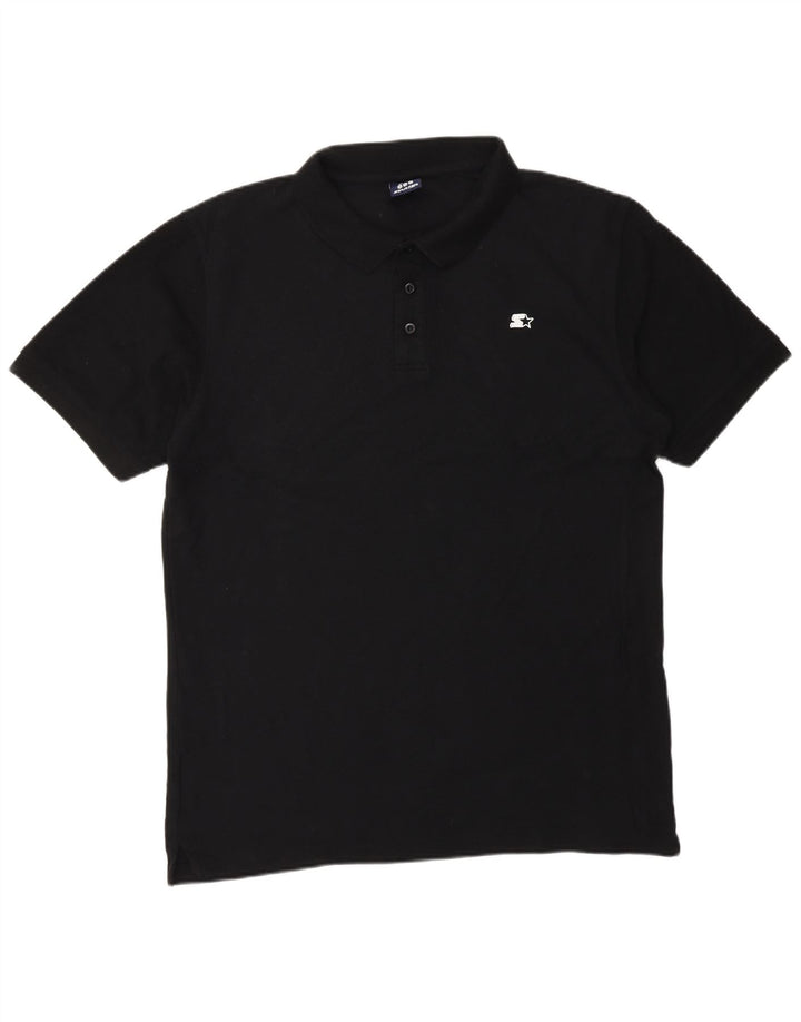 STARTER Mens Polo Shirt XL Black Cotton