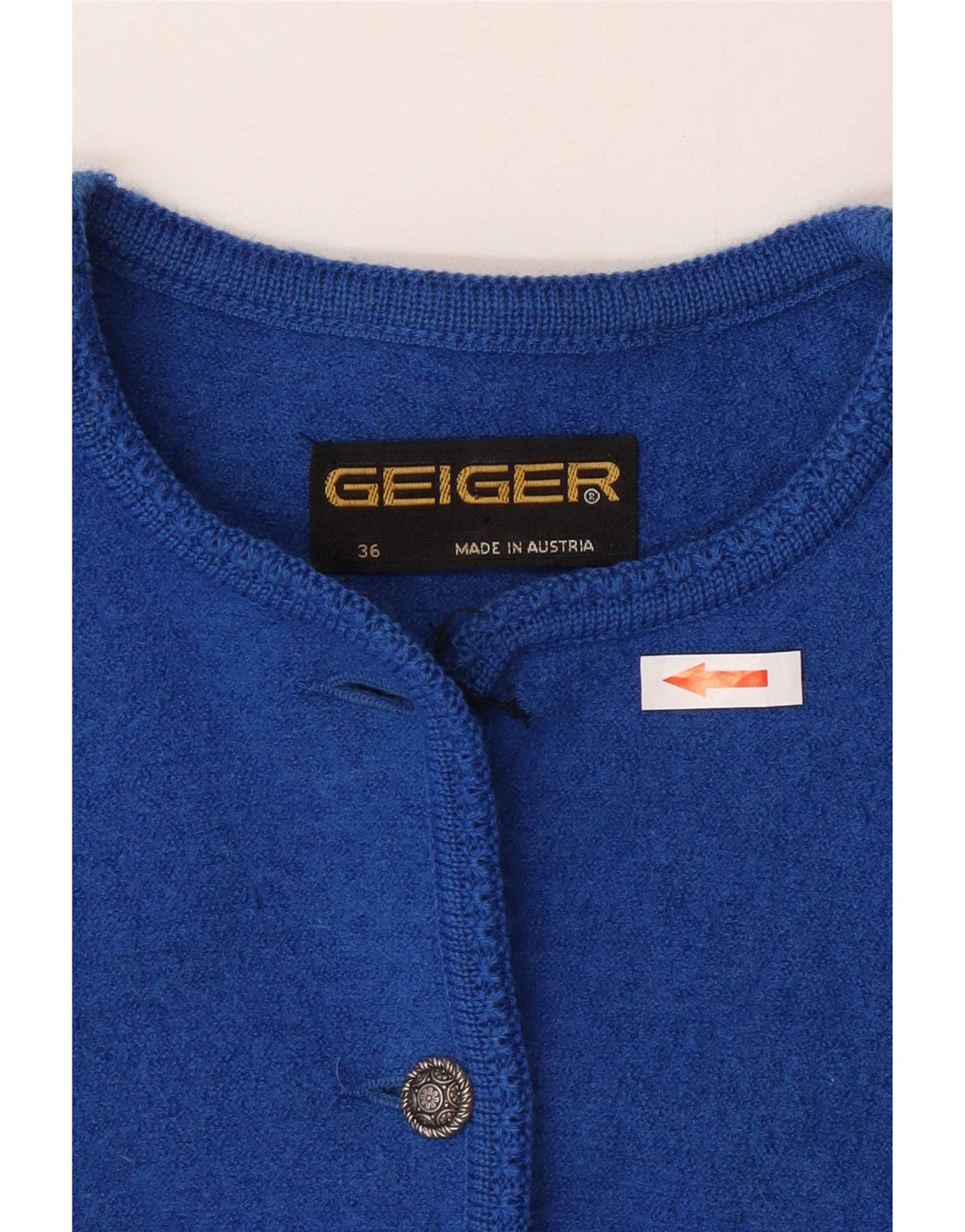 Geiger Cardigan Femme Pull EU 36 Petit Bleu Laine Vierge
