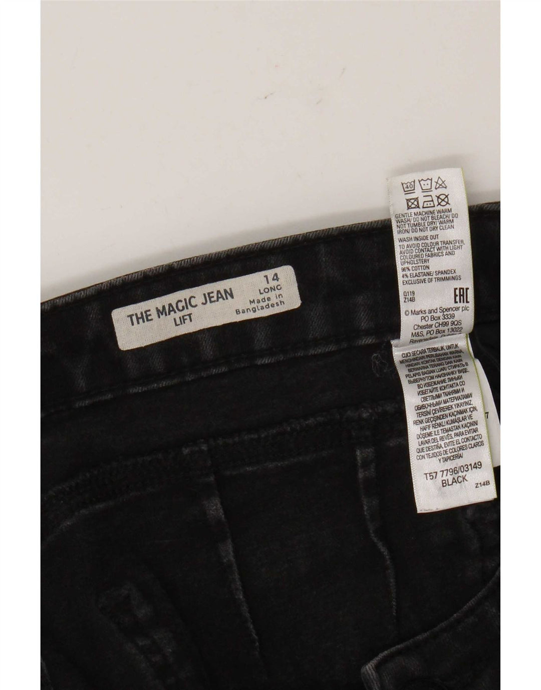 Marks & Spencer Jean bootcut pour femme UK 14 Large W34 L31 Coton noir
