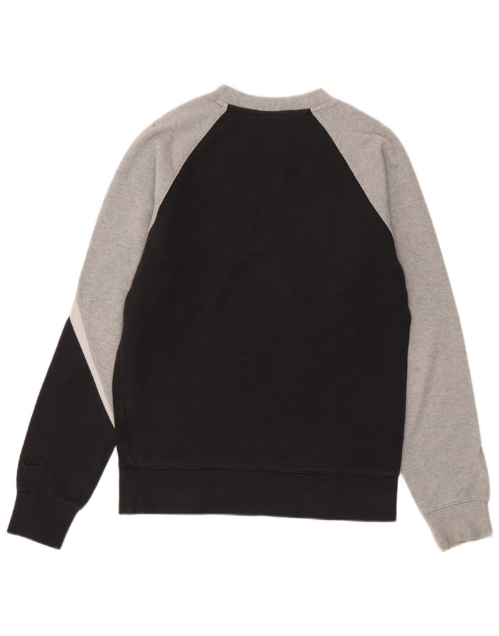 Nike Sweat-shirt graphique pour homme en coton color block Noir Taille S