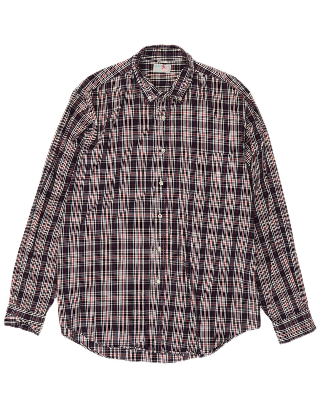 Ballon Chemise Homme Taille 43 17 XL Bleu Marine Carreaux Coton