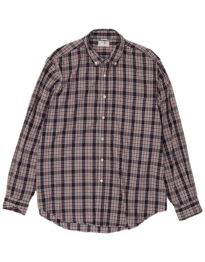 Ballon Chemise Homme Taille 43 17 XL Bleu Marine Carreaux Coton