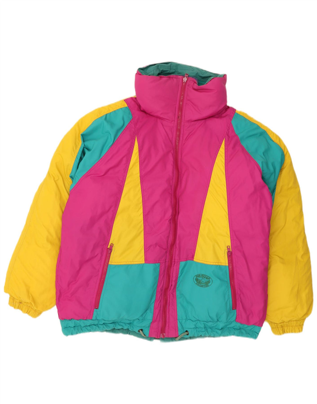Veste matelassée réversible pour hommes vintage UK 42 XL Colourblock multicolore