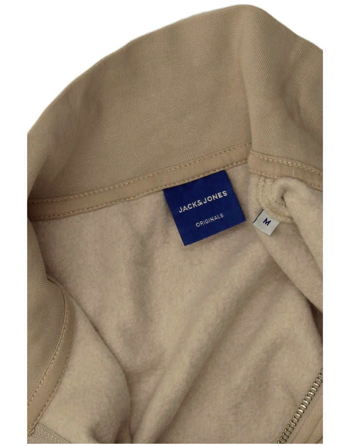 Jack & Jones Sweat-Shirt Graphique à Col Zippé Homme Beige Moyen Coton