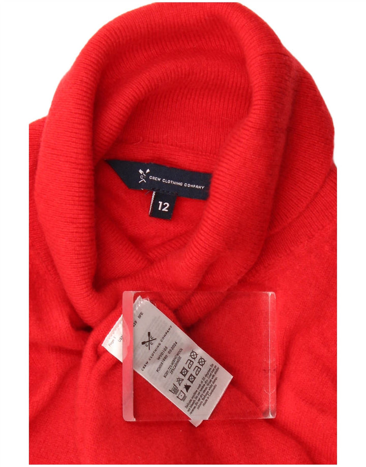 Crew Clothing Pull col roulé pour femme UK 12 Laine mérinos rouge moyen