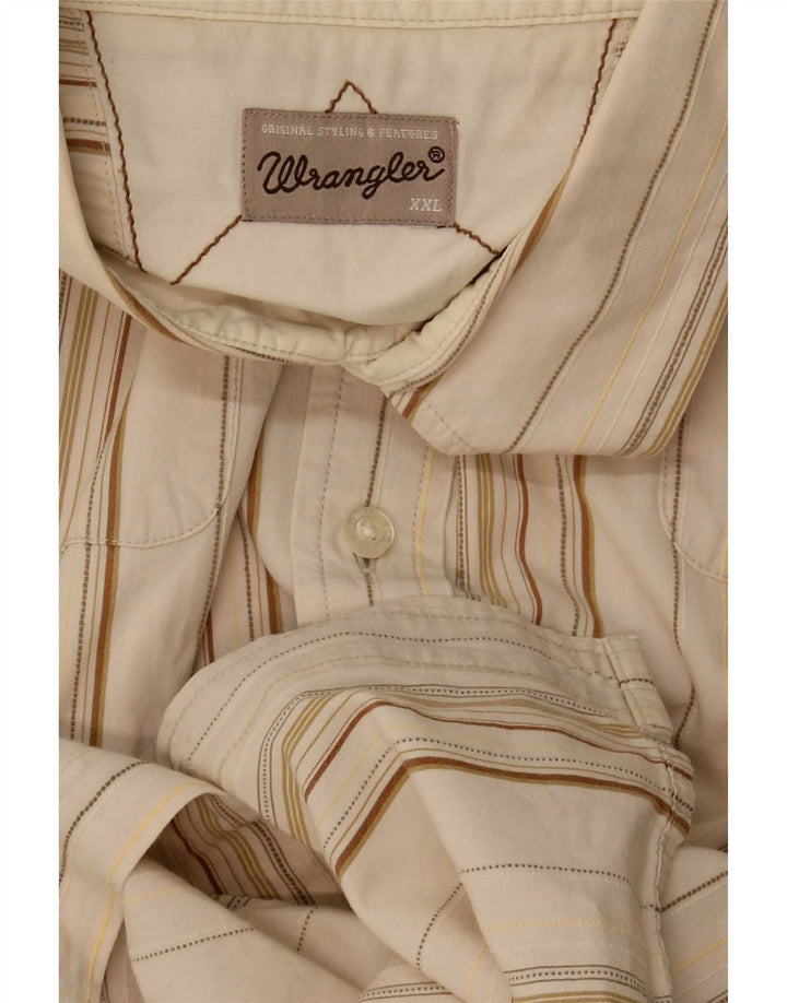 Wrangler Chemise à manches courtes pour homme 2XL Beige rayé