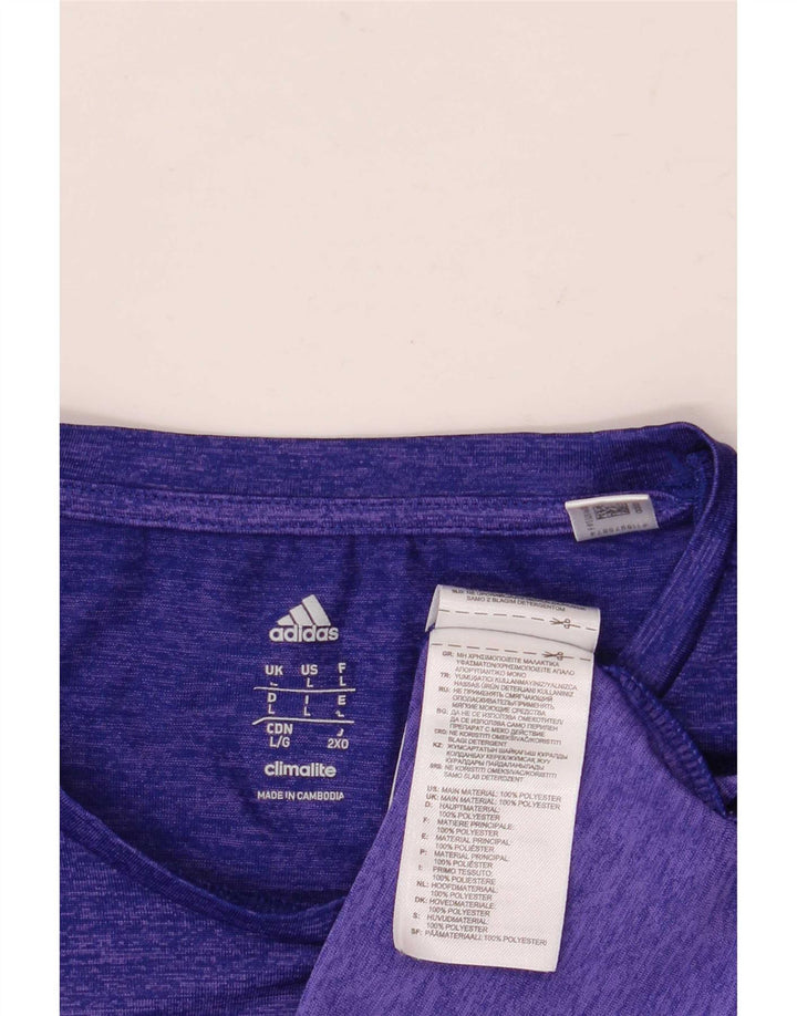 Adidas Hommes Climalite T-Shirt Haut Grand Violet Moucheté Polyester