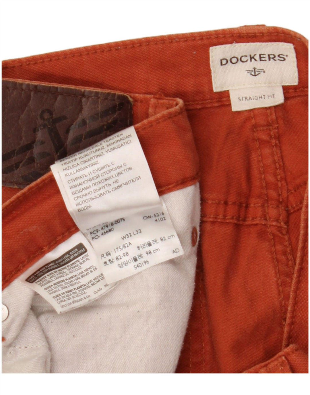 DOCKERS Pantalon décontracté droit pour homme W32 L32 Marron Coton