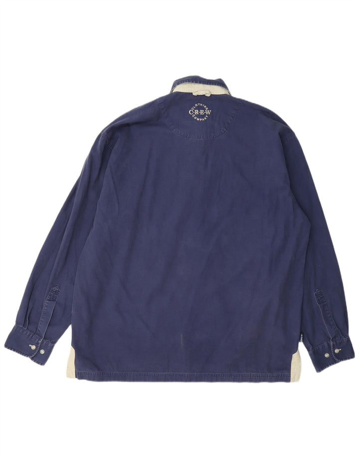 Crew Clothing Chemise pull pour homme en coton bleu marine Taille L