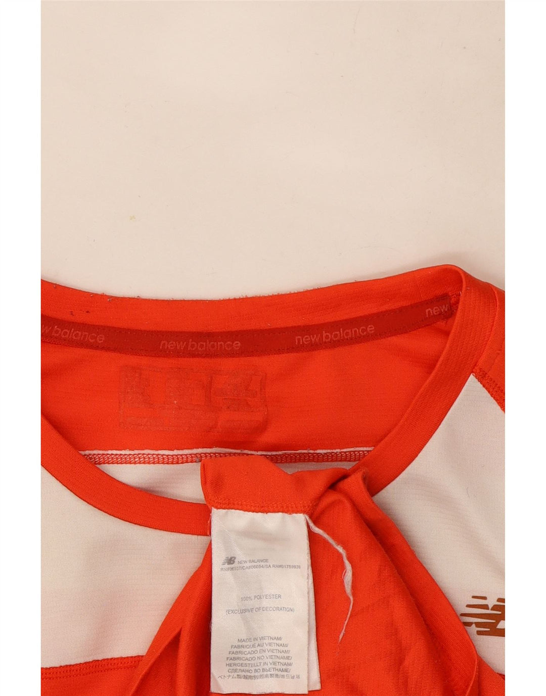 New Balance T-Shirt Homme Haut Orange Colorblock Polyester