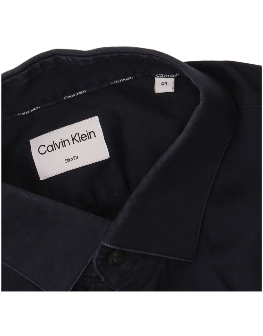 Calvin Klein Chemise slim fit pour homme Taille 43 Grand Bleu marine