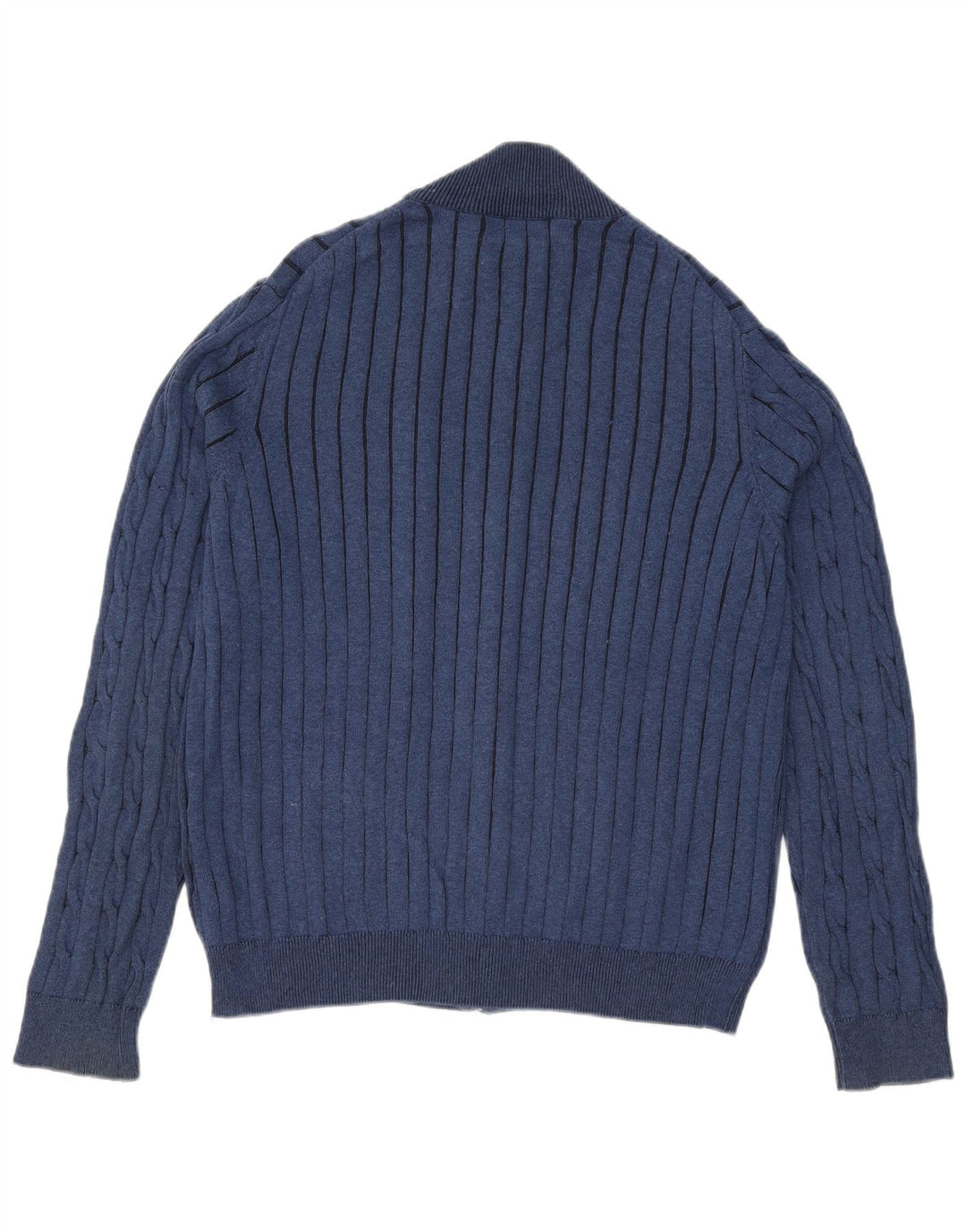 Marks & Spencer Pull Cardigan Blue Harbour pour Homme en Coton Bleu Large
