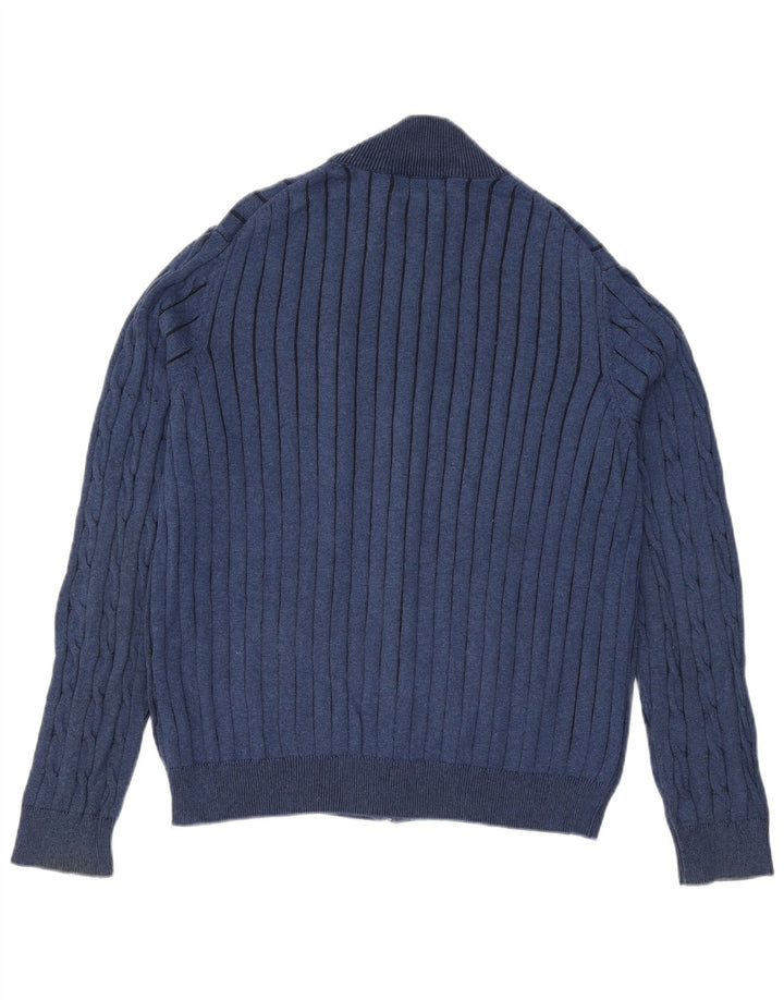 Marks & Spencer Pull Cardigan Blue Harbour pour Homme en Coton Bleu Large