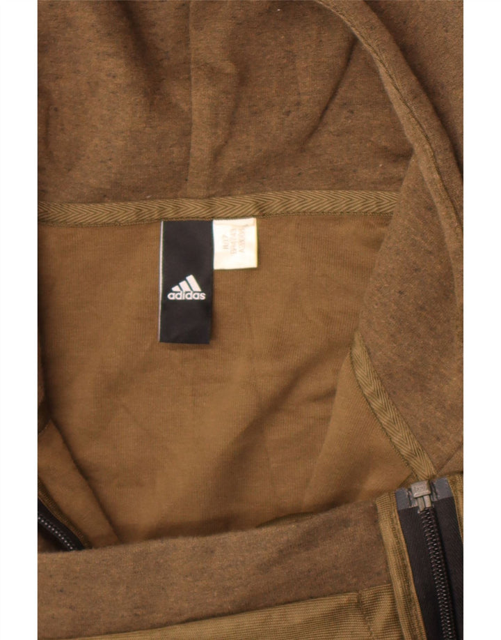 Adidas Pull à capuche zippé pour homme, grand marron