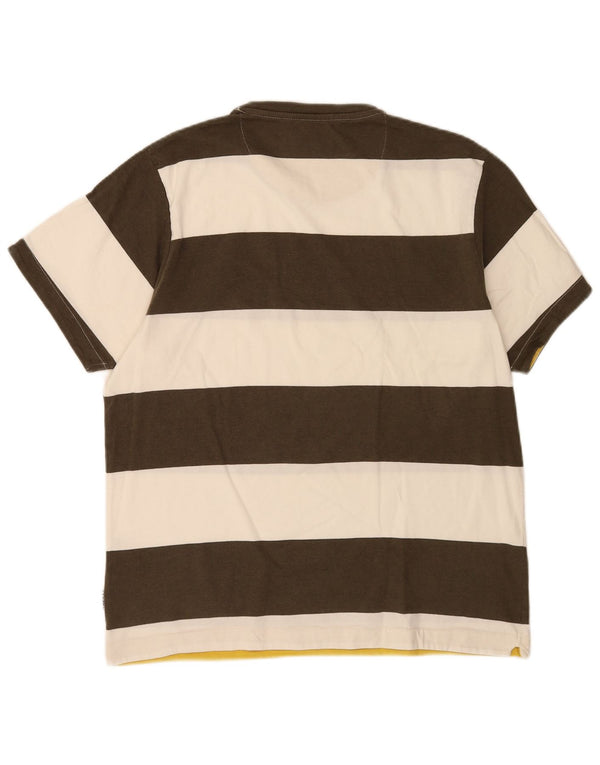 O'Neal T-Shirt Homme Haut Large Blanc Rayé Coton