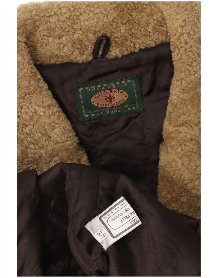 LAVORAZIONE ARTIGIANALE Veste en cuir pour homme UK 40 Grand cuir marron