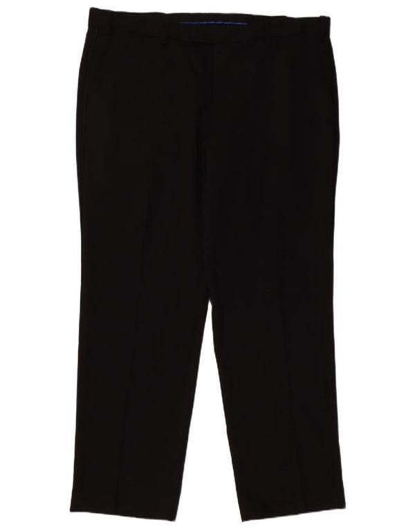 Marks & Spencer Pantalon de costume droit coupe droite pour homme W38 L29 laine noire