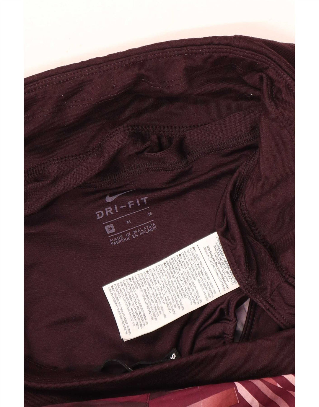 Nike Short de sport Dri Fit pour femme UK 14 Polyester à carreaux bordeaux moyen