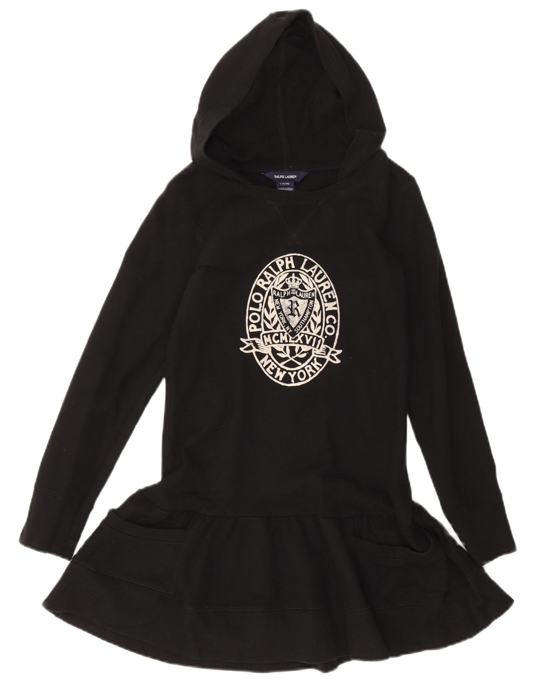Ralph Lauren Robe taille basse graphique pour fille 12-13 ans Grand coton noir