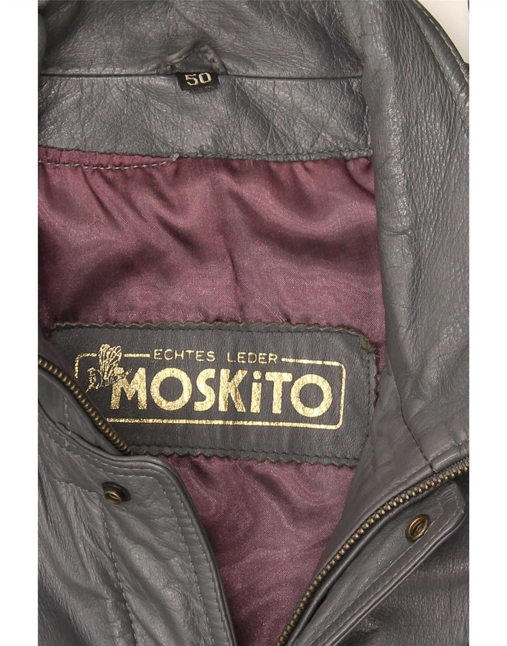 veste en cuir homme vintage IT 50 Grand Noir