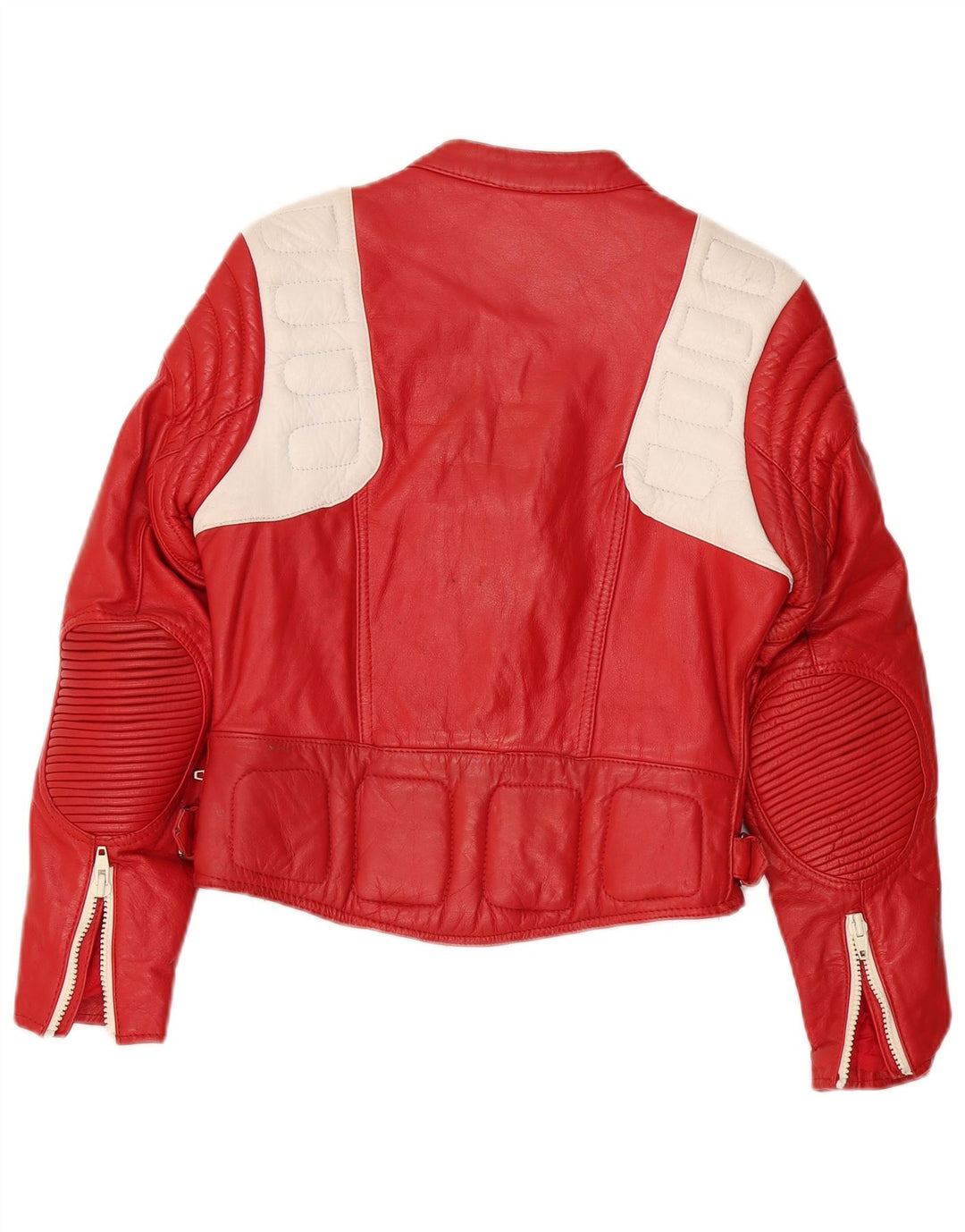 Veste Racer en cuir femme vintage EU 40 cuir rouge moyen