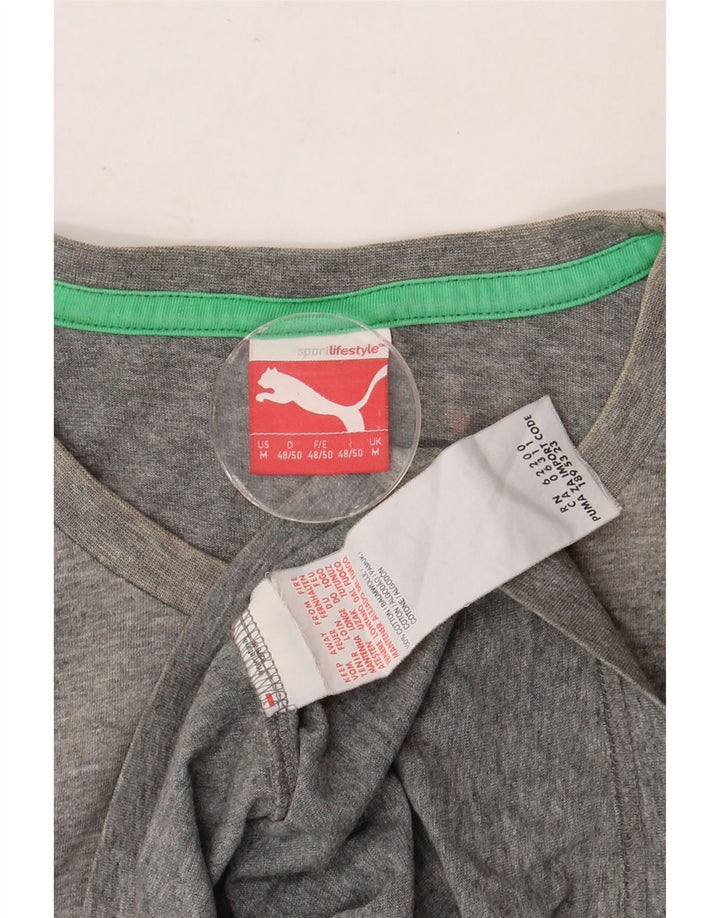 PUMA T-Shirt Graphique Homme Gris Moyen Moucheté Coton