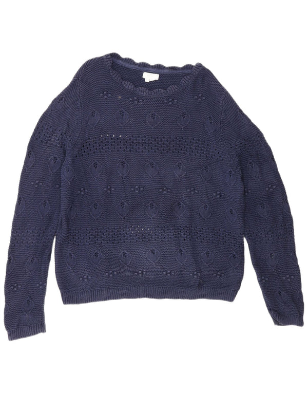Fat Face Pull col bateau pour femme UK 14 Large Bleu marine Coton