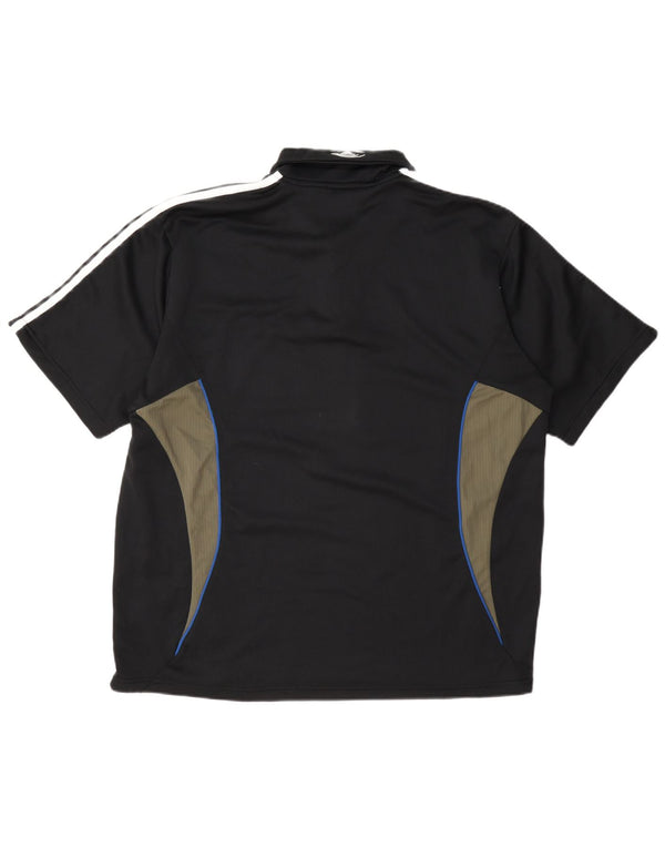 Adidas Polo Clima 365 pour homme UK 44/46 Large Noir Colorblock Polyester