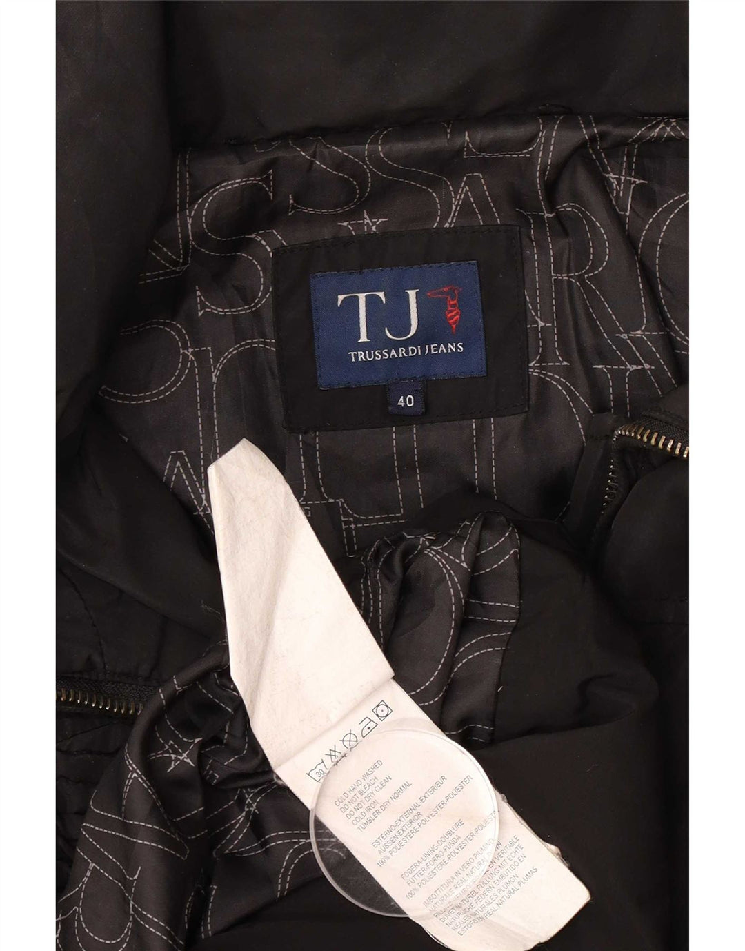 Trussardi Jeans Manteau Rembourré Femme IT 40 Petit Noir Polyester