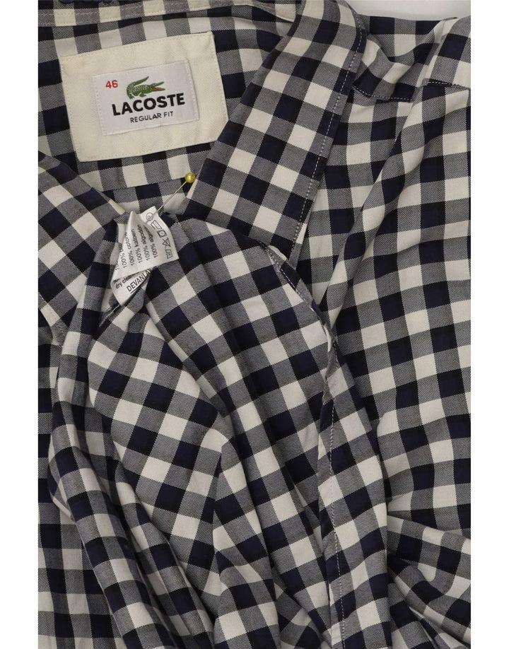 Lacoste Chemise Regular Fit Homme Taille 46 2XL Bleu Marine Vichy Coton