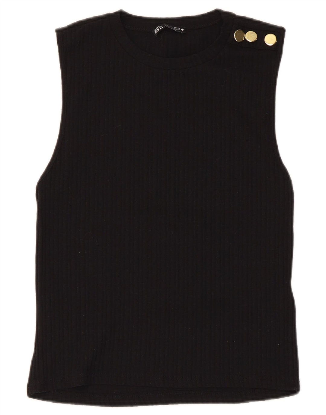 Zara Femme Débardeur UK 8 Petit Noir Polyester
