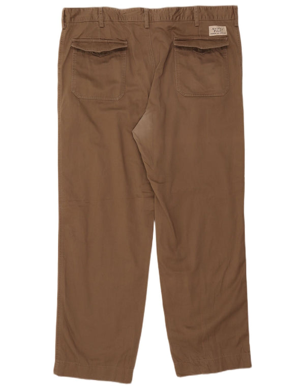 Avirex Pantalon décontracté droit pour homme W40 L31 Beige Coton