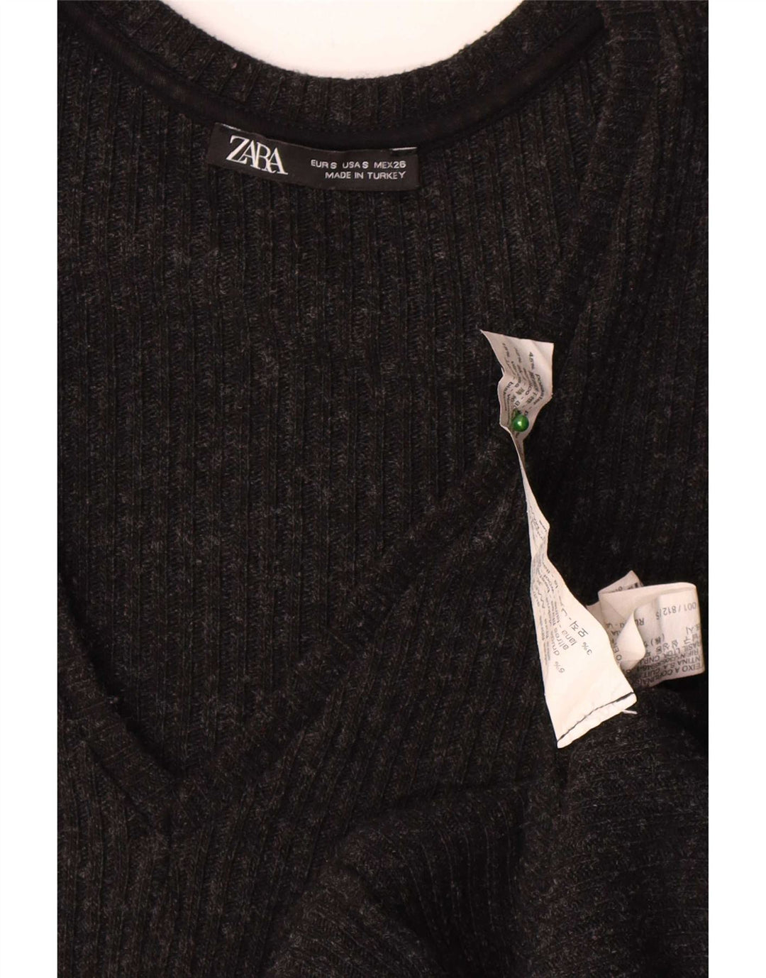 Zara Robe pull à manches longues pour femme UK 10 Petit Gris Polyester