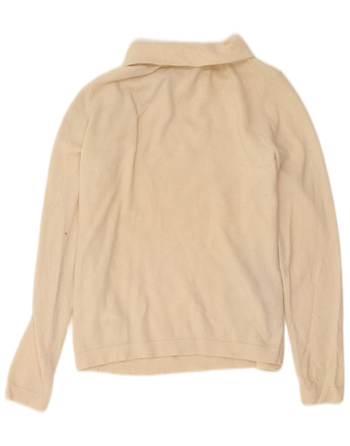 Hobbs Pull col roulé pour femme UK 14 Grande laine beige