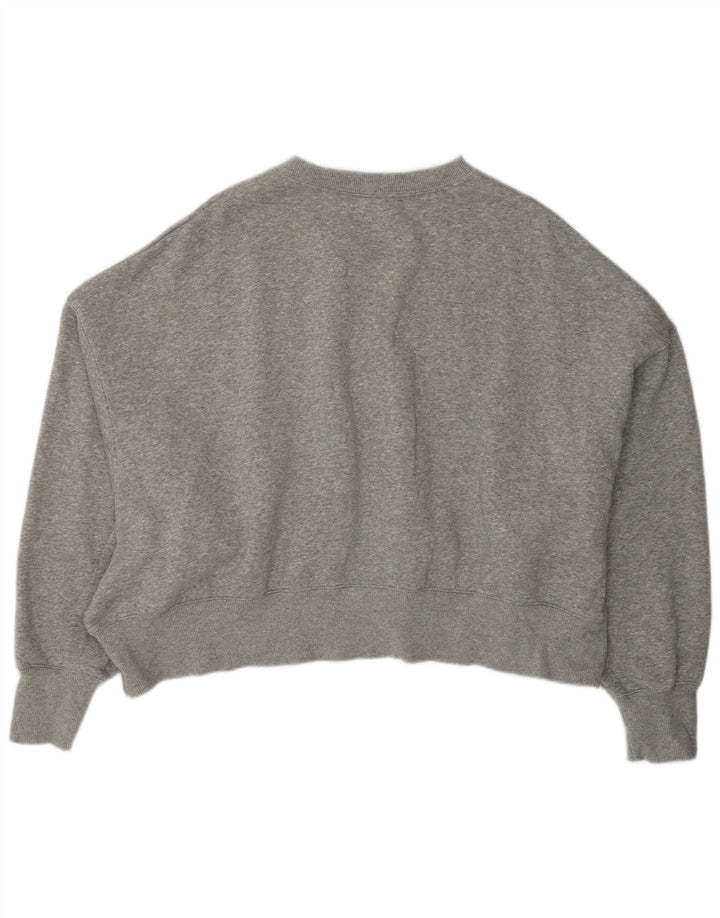 NIKE Womens Crop Oversized Sweatshirt Jumper UK 16 Large Grey Flecked Vintage Nike and Second-Hand Nike from Messina Hembry 