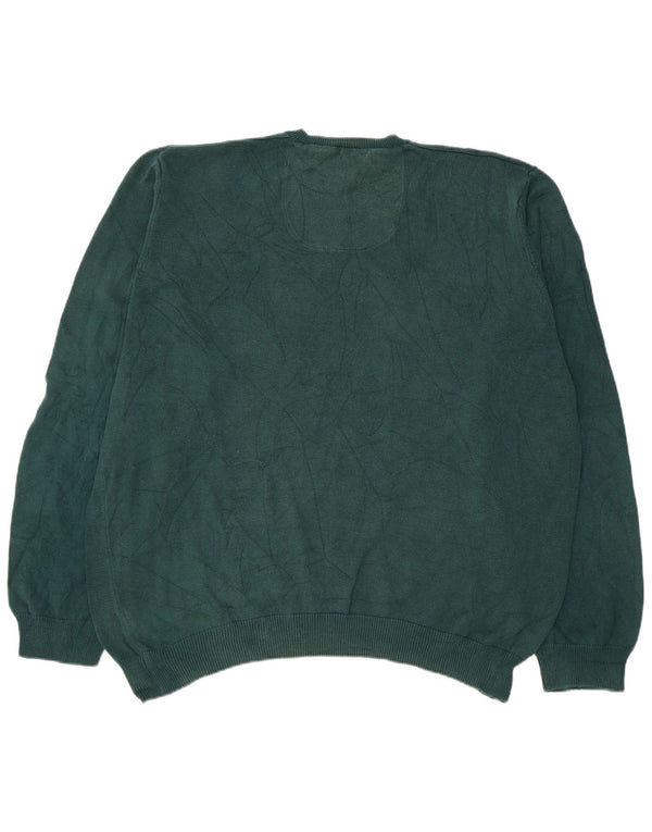 Marks & Spencer Pull coupe classique à col en V pour homme en coton vert 2XL