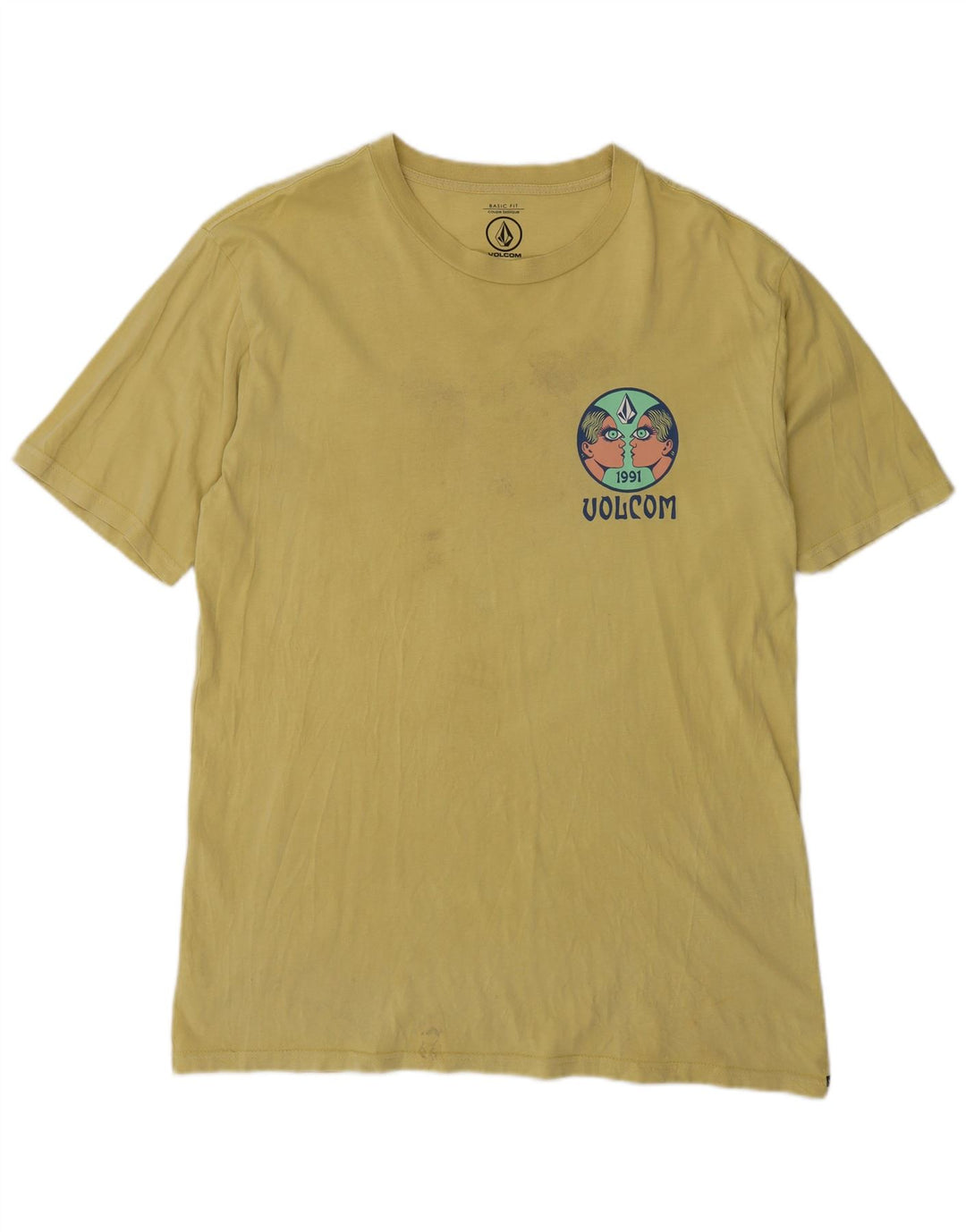 Volcom T-Shirt Graphique Haut Jaune Moyen Coton Homme