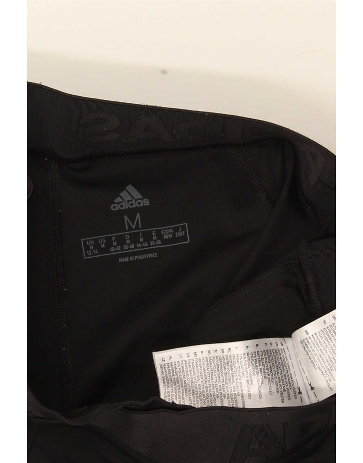 Adidas Leggings Femme UK 12/14 Moyen Noir Polyester