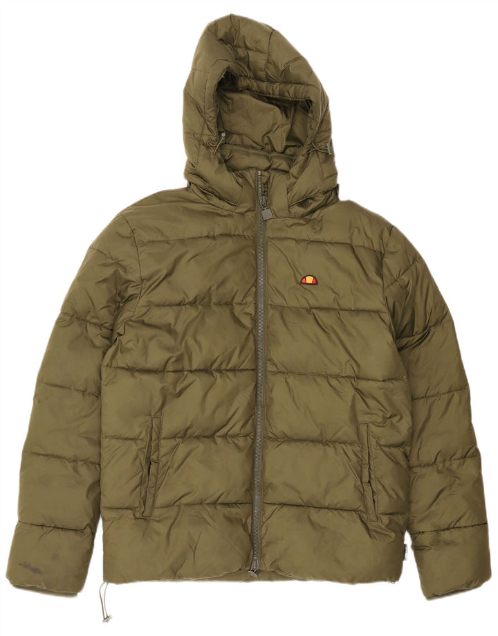 Ellesse Veste matelassée à capuche pour homme UK 38 Vert moyen Polyester