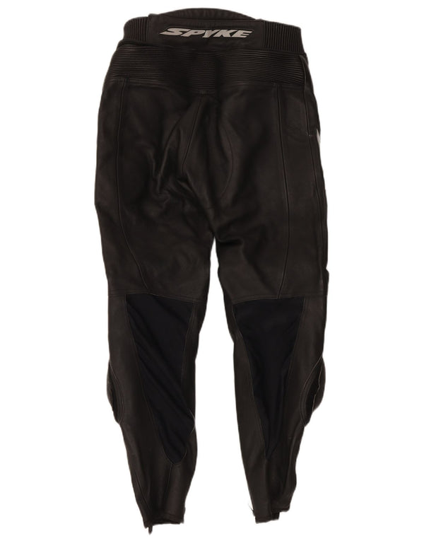 Spyke Pantalon de moto en cuir graphique pour homme IT 48 Medium W30 L28 Noir
