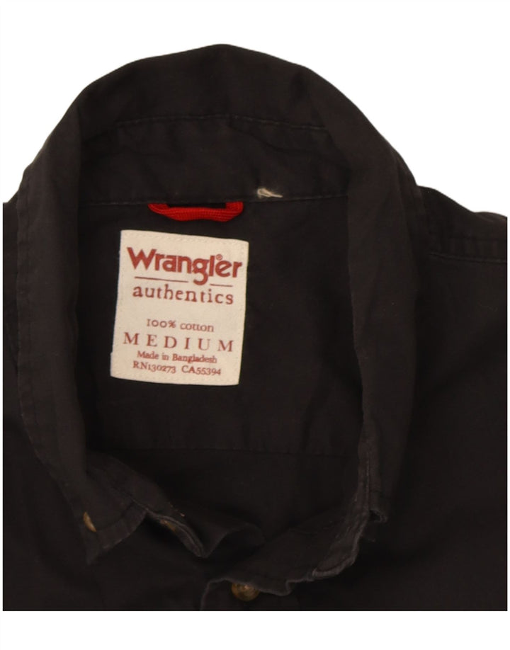 Wrangler Chemise à manches courtes pour homme en coton noir moyen
