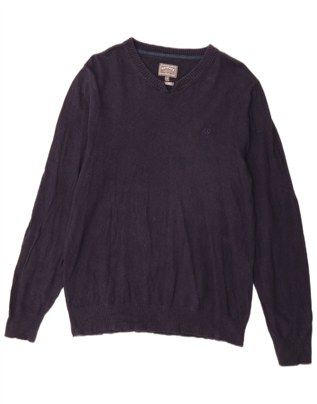 Fat Face Pull Col V Homme Bleu Marine Moyen Coton