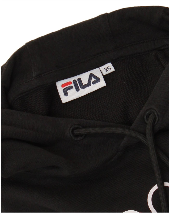 FILA Pull à capuche surdimensionné pour femme UK 6 XS Noir
