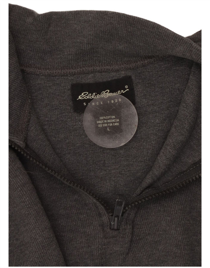EDDIE BAUER Sweat-shirt à col zippé pour homme en coton color block grand gris