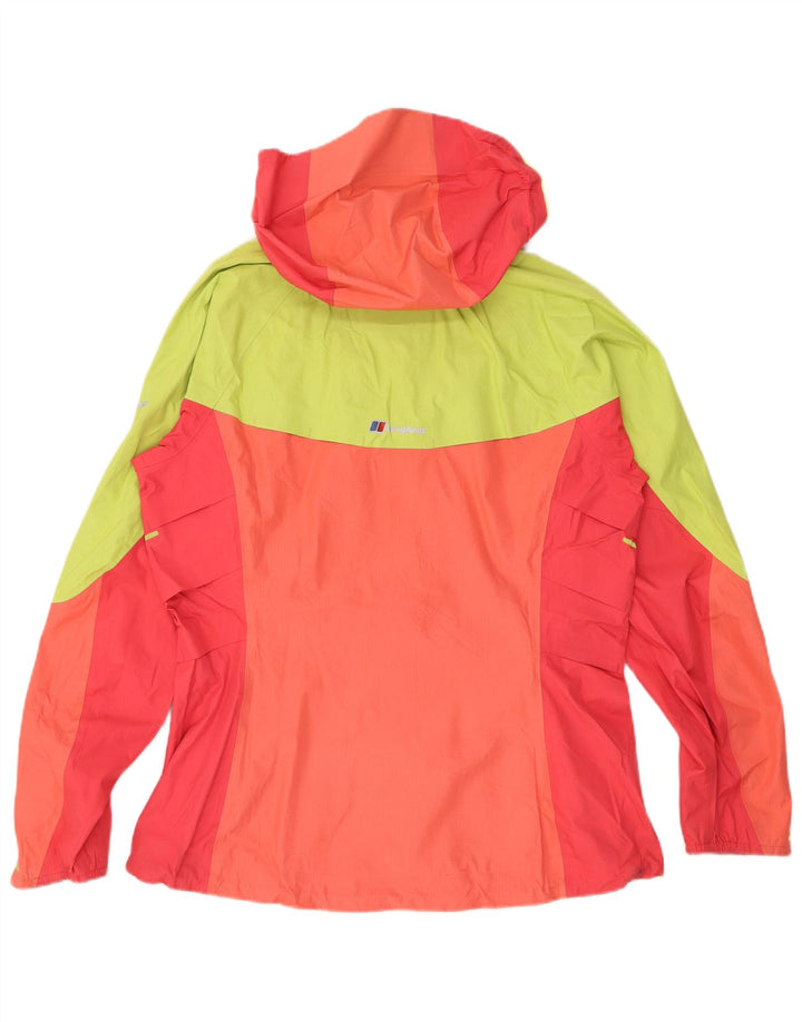 Berghaus Veste de pluie à capuche pour femme UK 16 Large Orange Colourblock