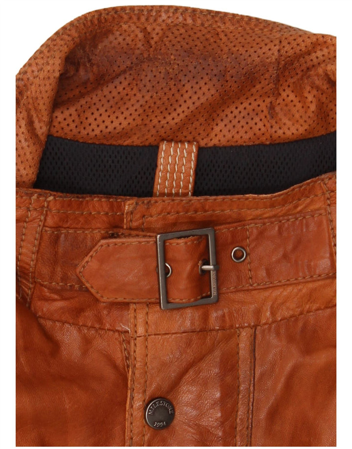 Milestone Veste en cuir pour homme EU 50 Large Marron